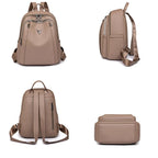 Smooth leather backpack with top handle