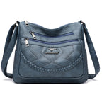 Leather shoulder bag with adjustable strap