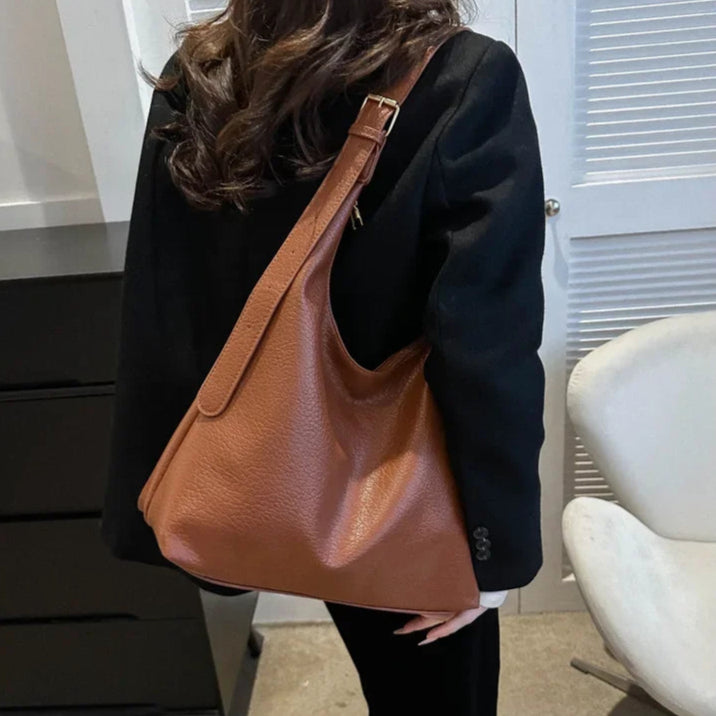 Oversized leather tote bag