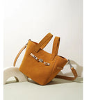 Designer-inspired suede handbag