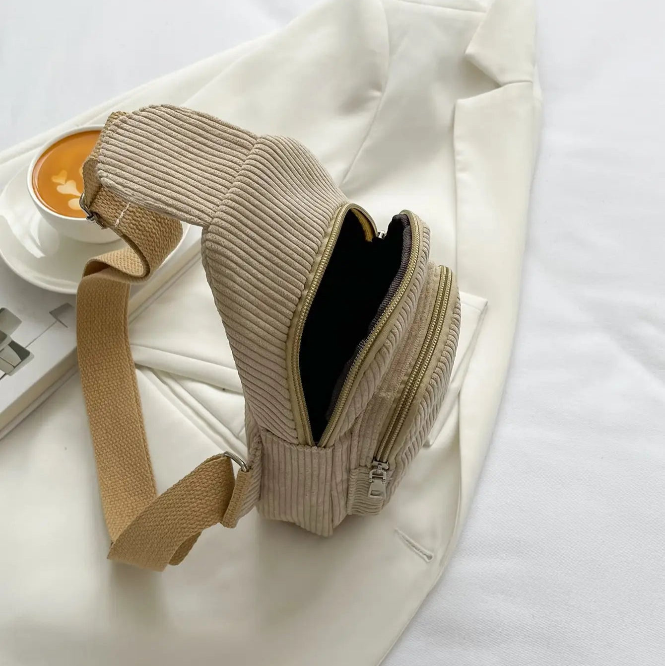 Corduroy crossbody bag