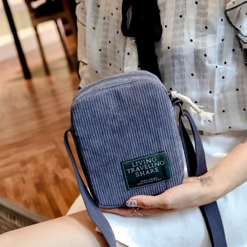 Classic corduroy crossbody bag