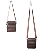 Structured leather crossbody bag