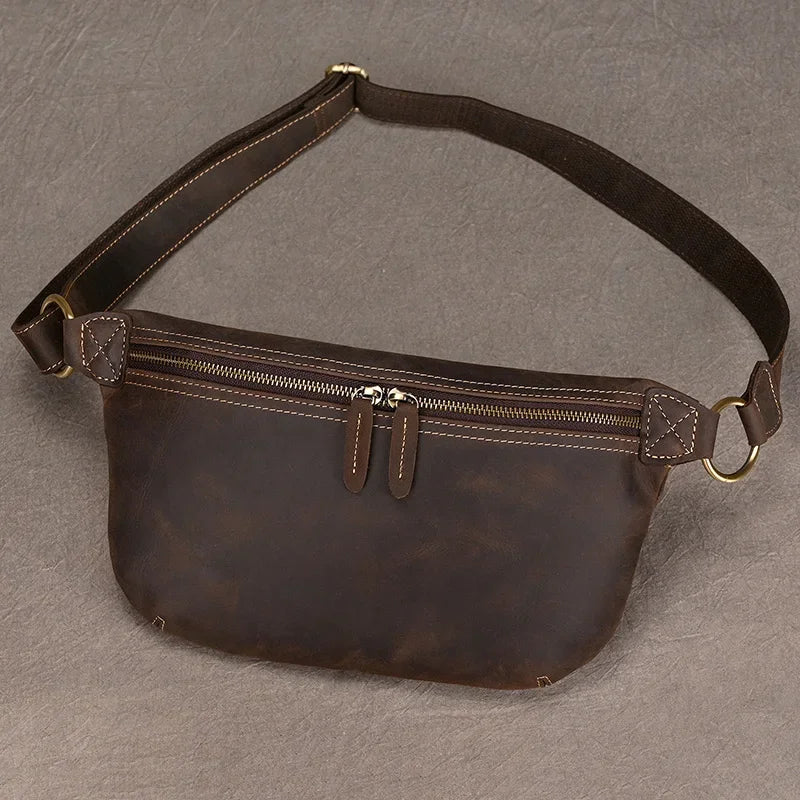 Compact leather fanny pack