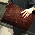 Large leather clutch