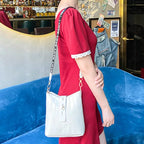 Classic leather shoulder bag for women