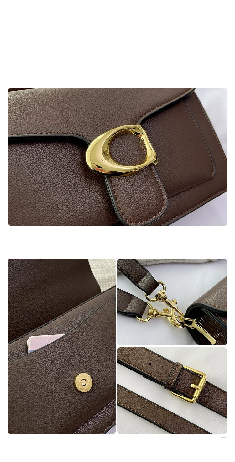 Designer inspired leather crossbody bag