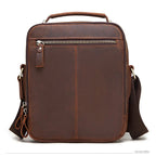 Compact leather crossbody satchel