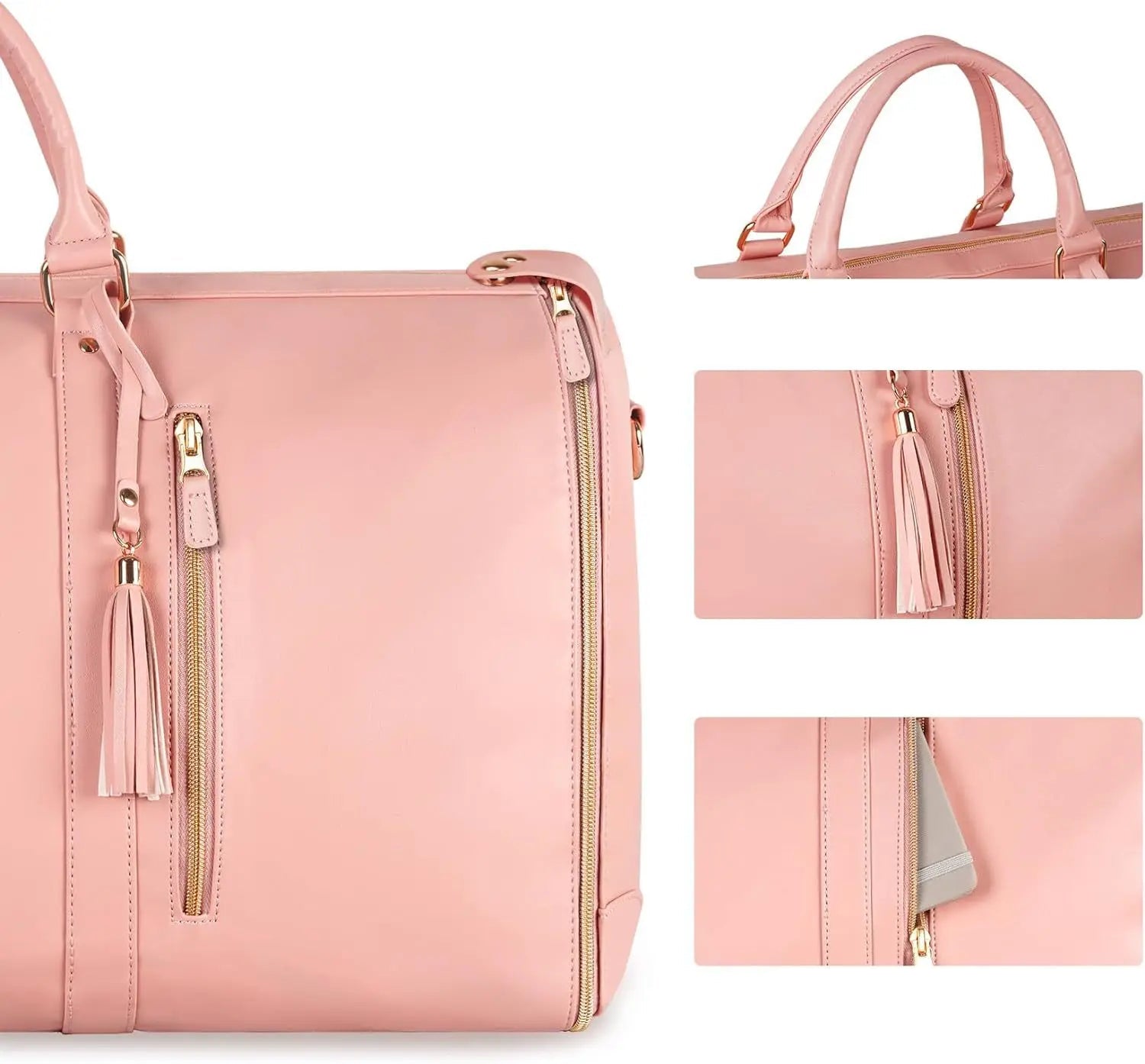 Large capacity travel leather duffle bag