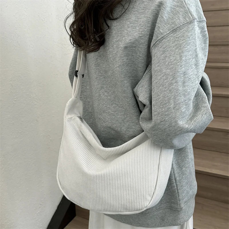 Corduroy handbag for casual wear