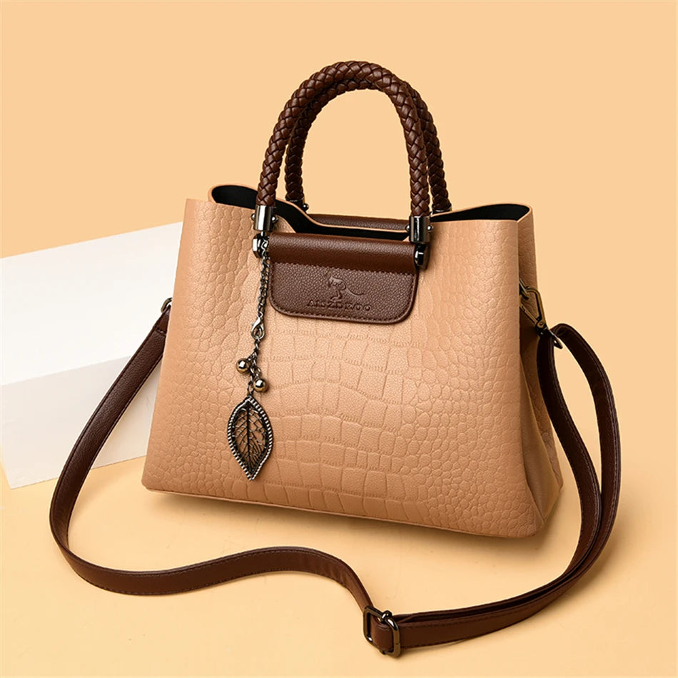 Vintage-inspired leather handbag