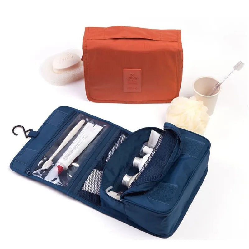 Burgundy hanging toiletry bag