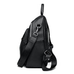 Convertible leather backpack for women