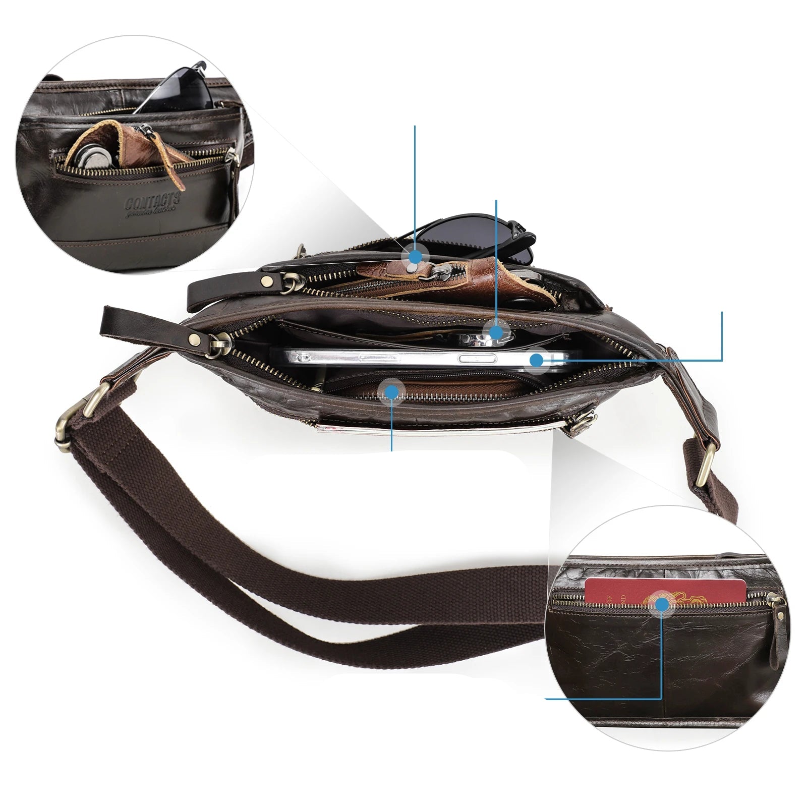 Weekender leather waist bag