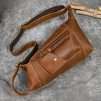 Full leather rucksack backpack