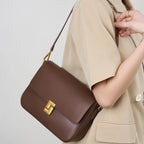 Retro style leather crossbody bag