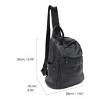 Chic leather backpack with front zipper