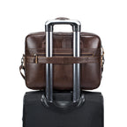 Men's structured leather laptop case