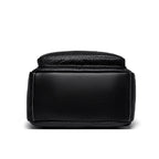 Contrast-strap leather backpack