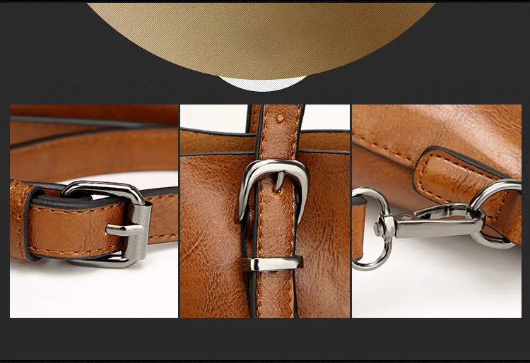 Large leather tote bag with zipper