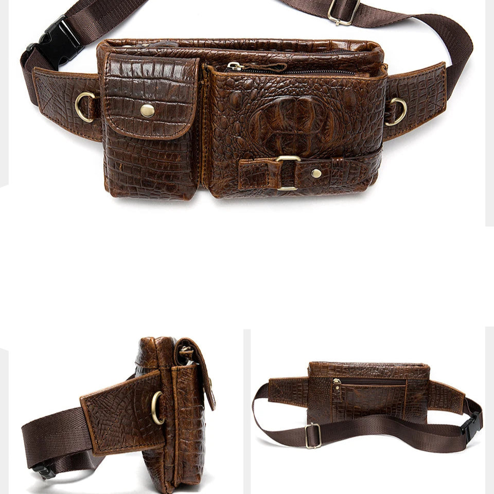 Adjustable leather bum bag