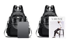 Convertible leather backpack for women