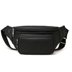 Large capacity leather bum bag for men