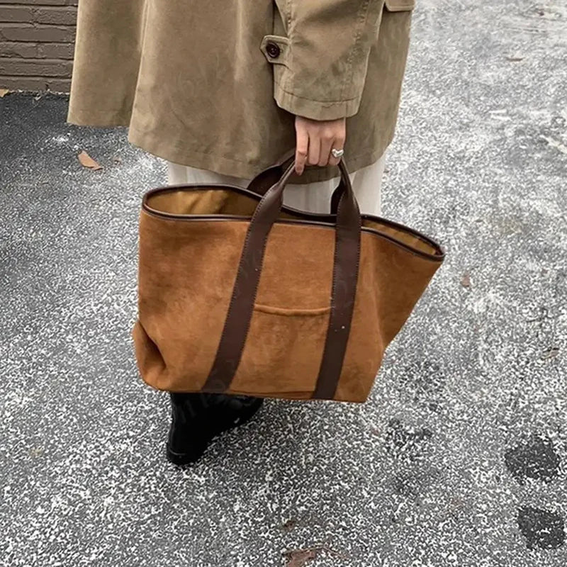 Classic suede tote bag