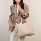 Casual leather tote bag for women