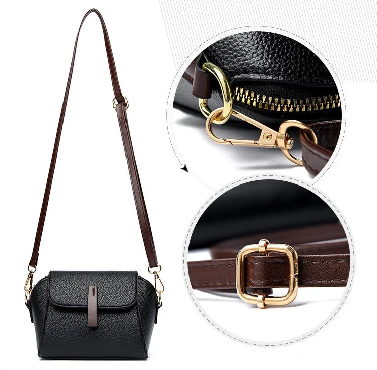 Practical leather crossbody bag