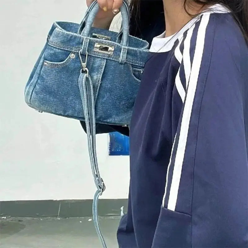 French-style  denim handbag