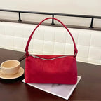 Structured suede shoulder bag