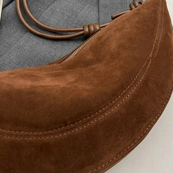 Large suede shoulder purse