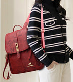 Designer-style leather backpack