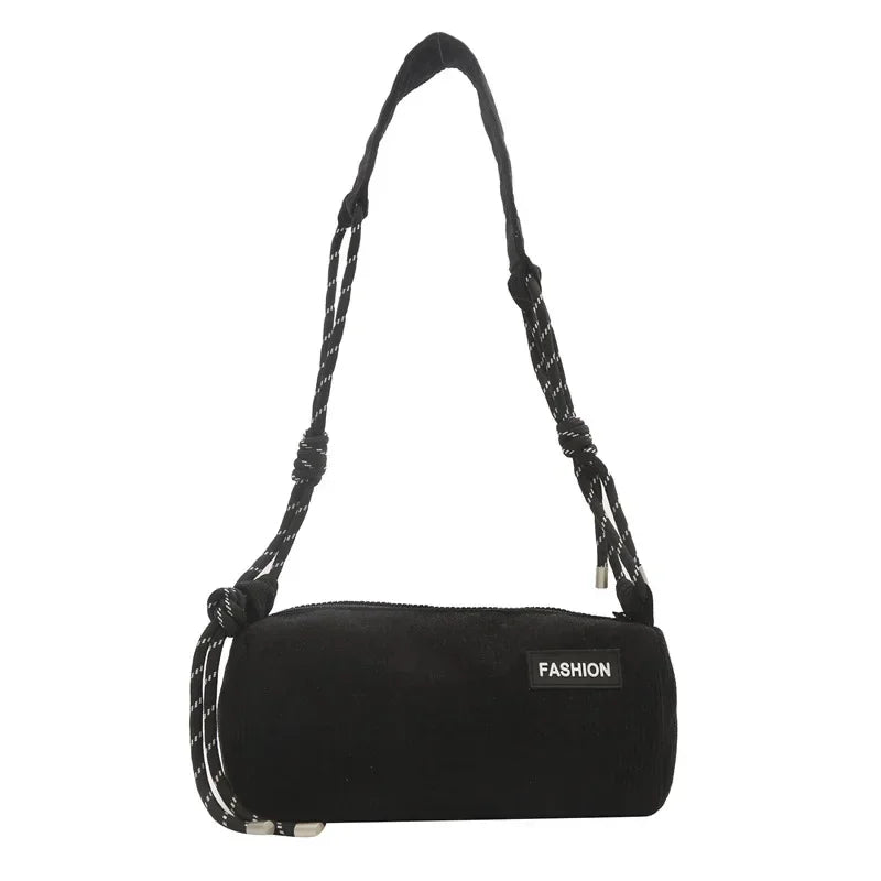 Corduroy handbag with slim strap