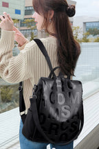 Urban chic anti-theft leather knapsack
