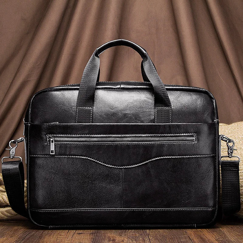Classic leather laptop bag