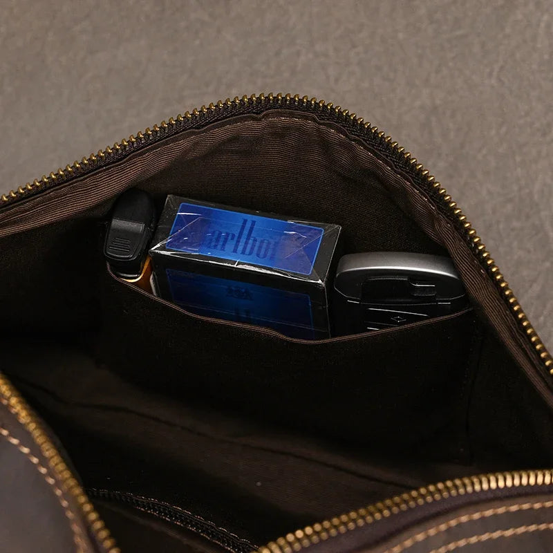Elegant men leather bum bag