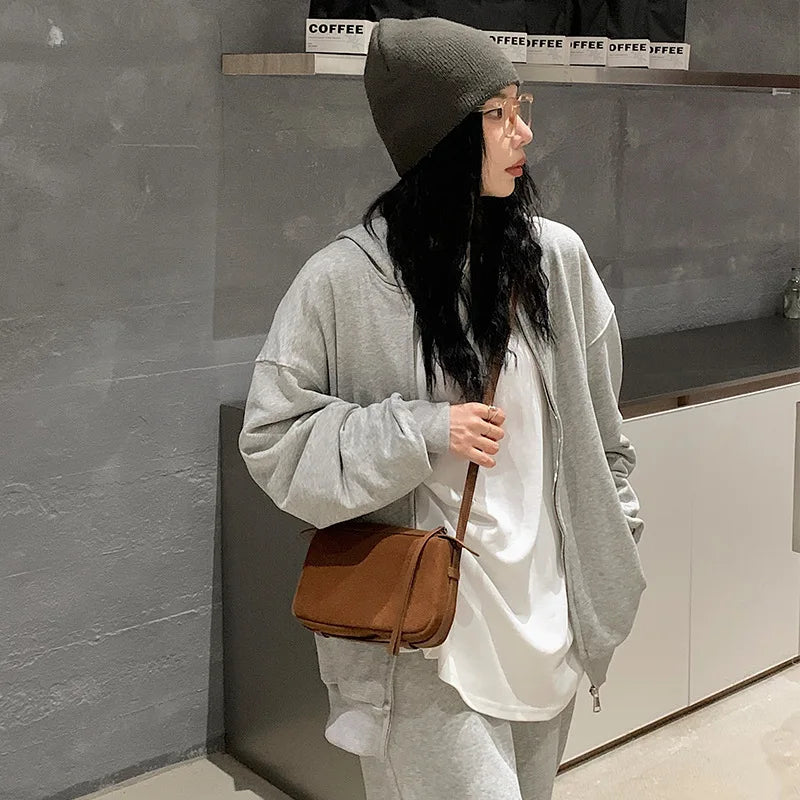 Suede shoulder purse