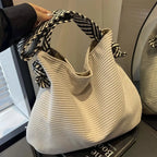Corduroy handbag with wide shoulder strap