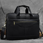 Structured leather laptop case