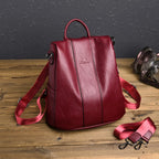 Soft leather backpack for women