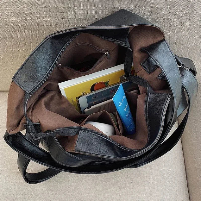 Chic oversized leather tote bag