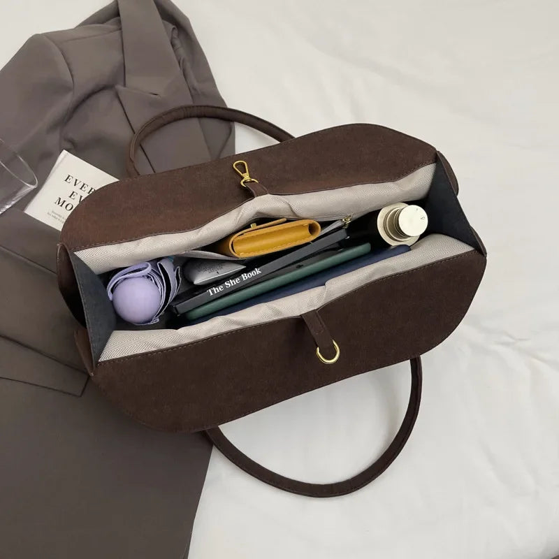 Retro Suede Large Capacity Women's Shoulder Bag
