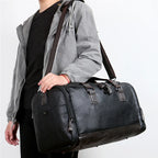 Convertible leather duffle bag