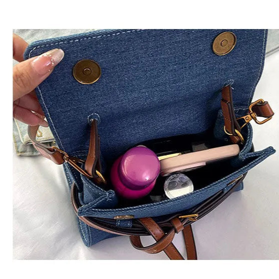 Elegant denim clutch bag for evening looks