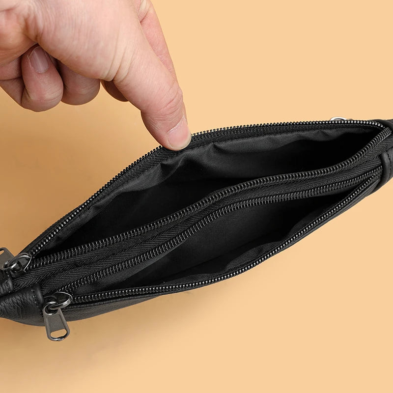 Soft-touch leather bum bag