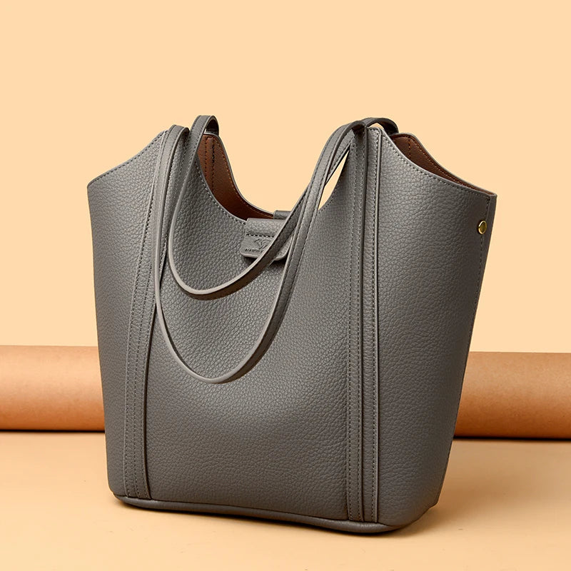 Elegant soft leather tote bag
