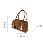 Large suede shoulder bag