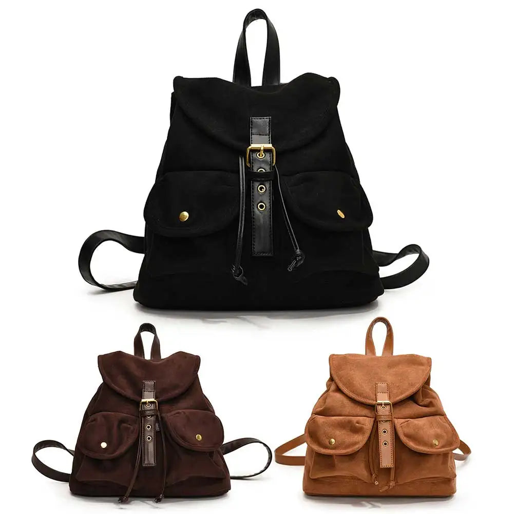 Soft suede backpack for women
